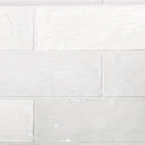 38-Pack 2.5 x 8-in. White Polished Ceramic Subway Wall Tile at 5.38 sq. ft. Per Case APLEC60, Ideal Home Improvement Ceramic for Kitchen, Bathroom, and Backsplash