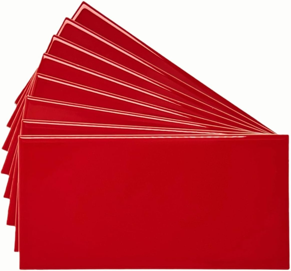 Tenedos USCT 3x6 Glossy White Ceramic Subway Tile – Box of 10 Shiny Wall Tiles for Kitchen Backsplash, Bathroom, Shower, Accent Walls – Easy to Clean & Classic