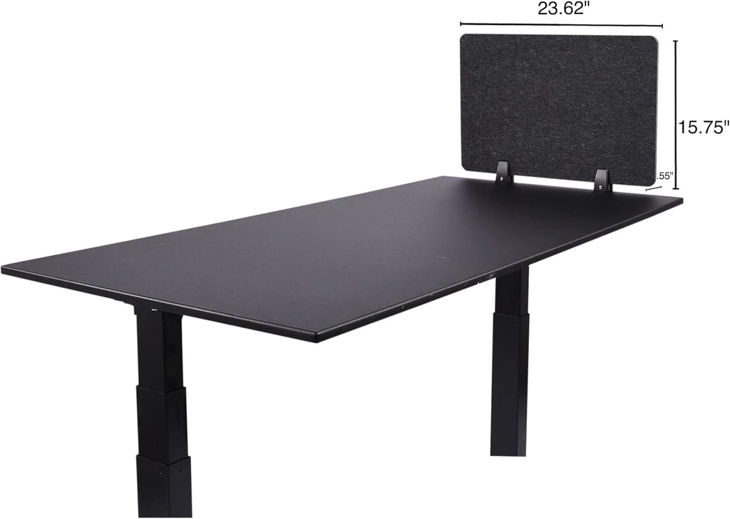 Stand Up Desk Store ReFocus Raw Clamp-On Acoustic Desk Divider Mounted Privacy Panel to Reduce Noise and Visual Distractions (Anthracite Gray, 23.6" x 16")