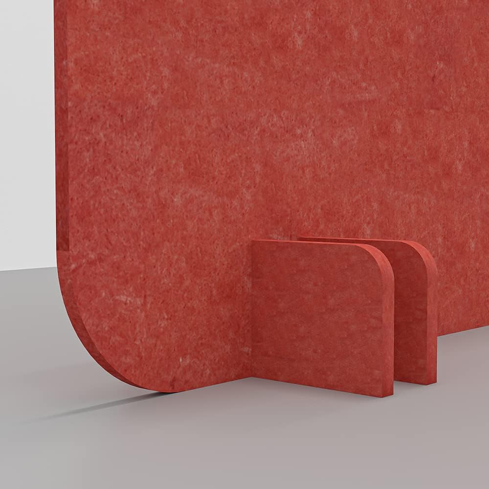 Escape 12" Freestanding Desk Divider | Eco-Friendly Acoustic Privacy Screen | Noise Reducing Desk Partition | 35" Wide | Orange