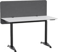 47.2" Privacy Desk Divider Panel, Acoustic Divider Panels for Office, Clamp-on Cubicle Office Room Dividers, Easy Assemble, Light Grey