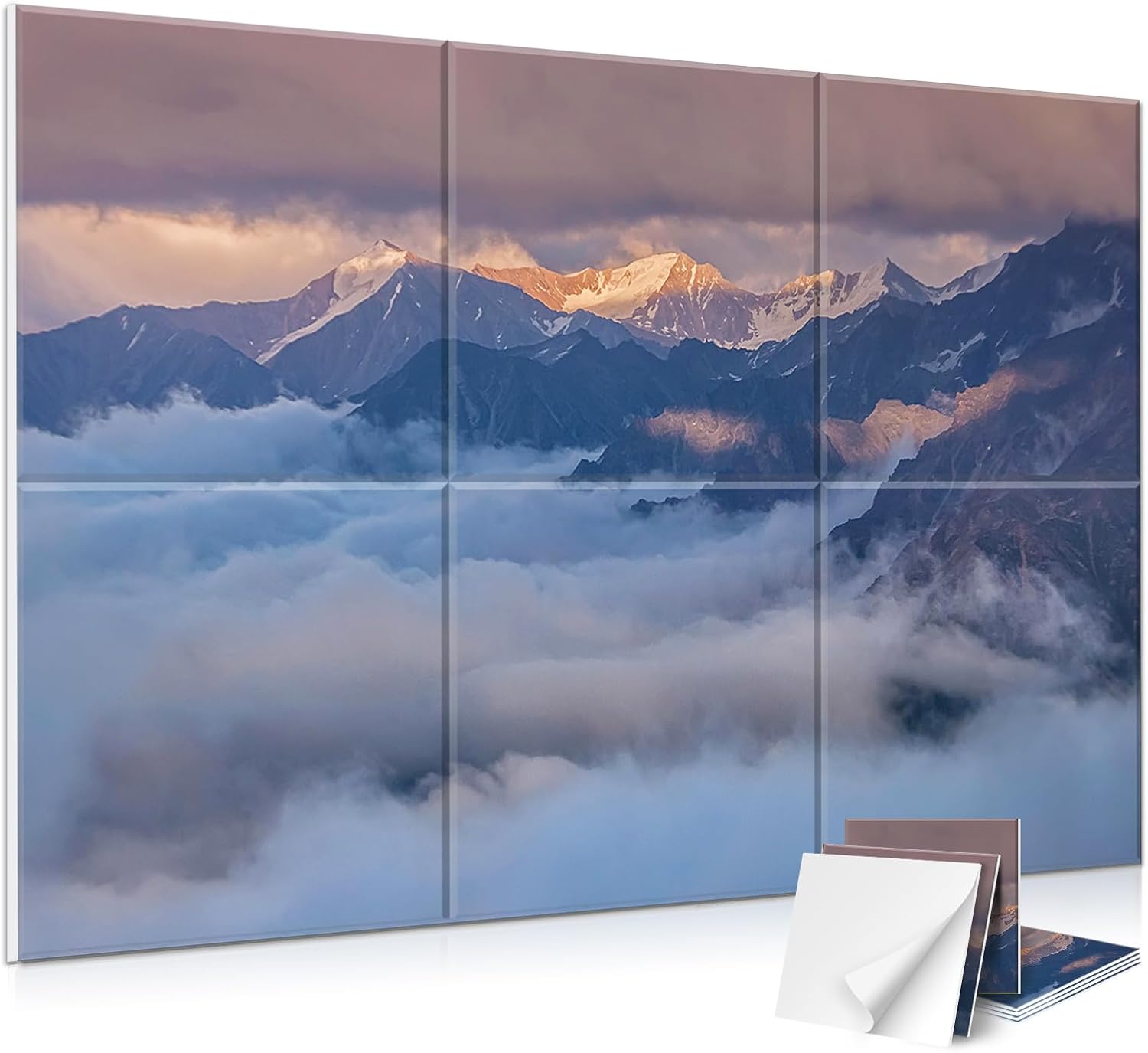 JBER Acoustical Wall Panels, 72×48 Inches Art Acoustic Panels, Decorative Acoustic Panels, Sound Absorbing Wall Art, Acoustic Wall Panels for Studio,Home & Living Room(Lake of the Sky)