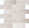 Zellige Ceramic Tile, Handmade-esq Subway Tile 38ct. 2.5x8 (5.32 sqft/case) of Backsplash for Bathroom, Kitchen Wall. White, Polished Ceramic Porcelain Floor, Backsplash Wall Decor