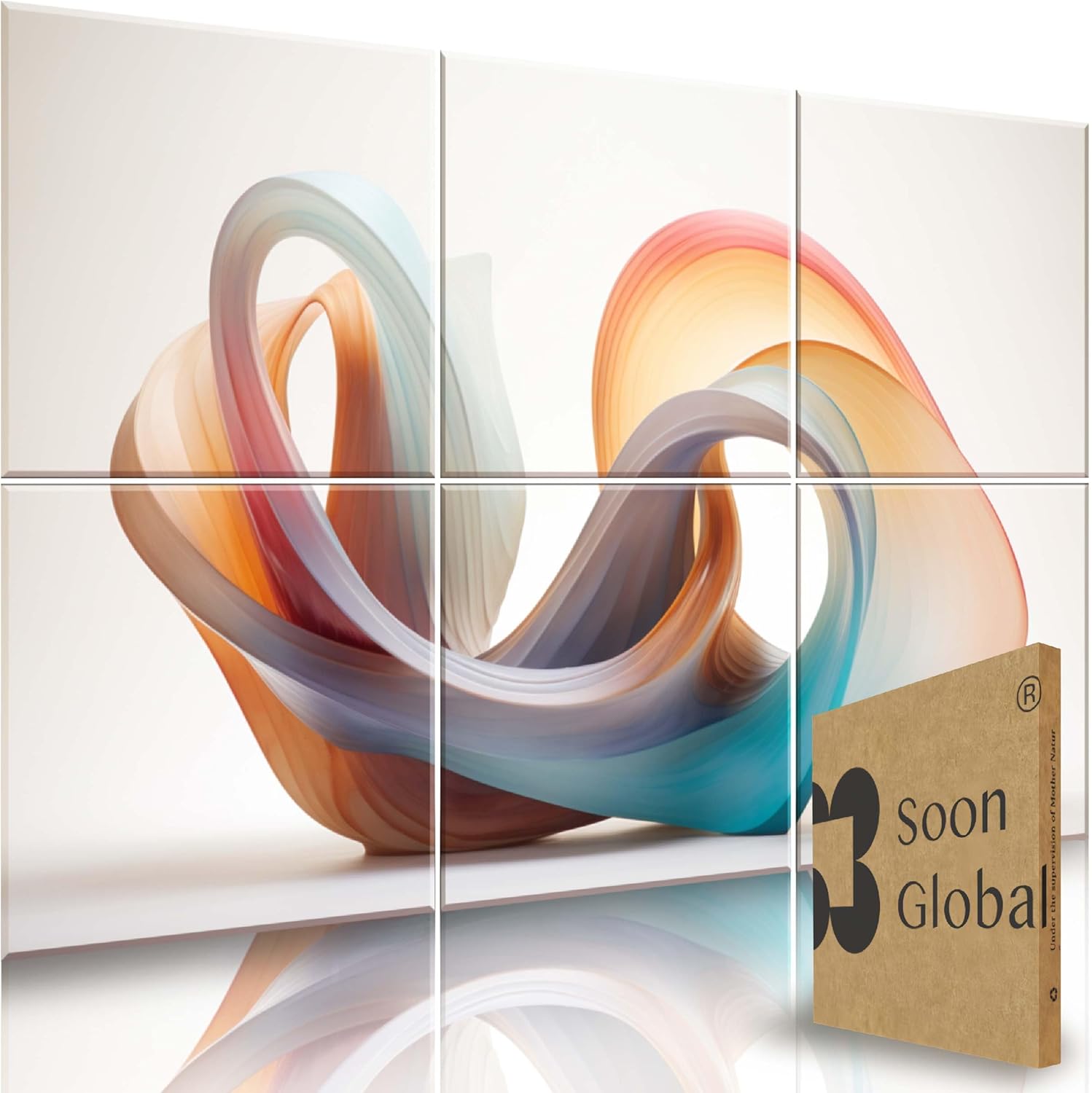 Acoustical Wall Panels, 6-Piece 23.62 X 23.62 Inches Art Acoustic Panels, Decorative Acoustic Panels, Acoustic Wall Panels, Sound Absorbing Wall Art, Arcadian Vortex