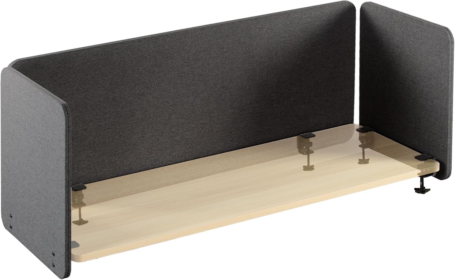 VIVO Clamp-on/Screw-on 60 x 24 inch Privacy Panel, Sound Absorbing Cubicle Desk Divider, Acoustic Partition, Gray, PP-1-V060G