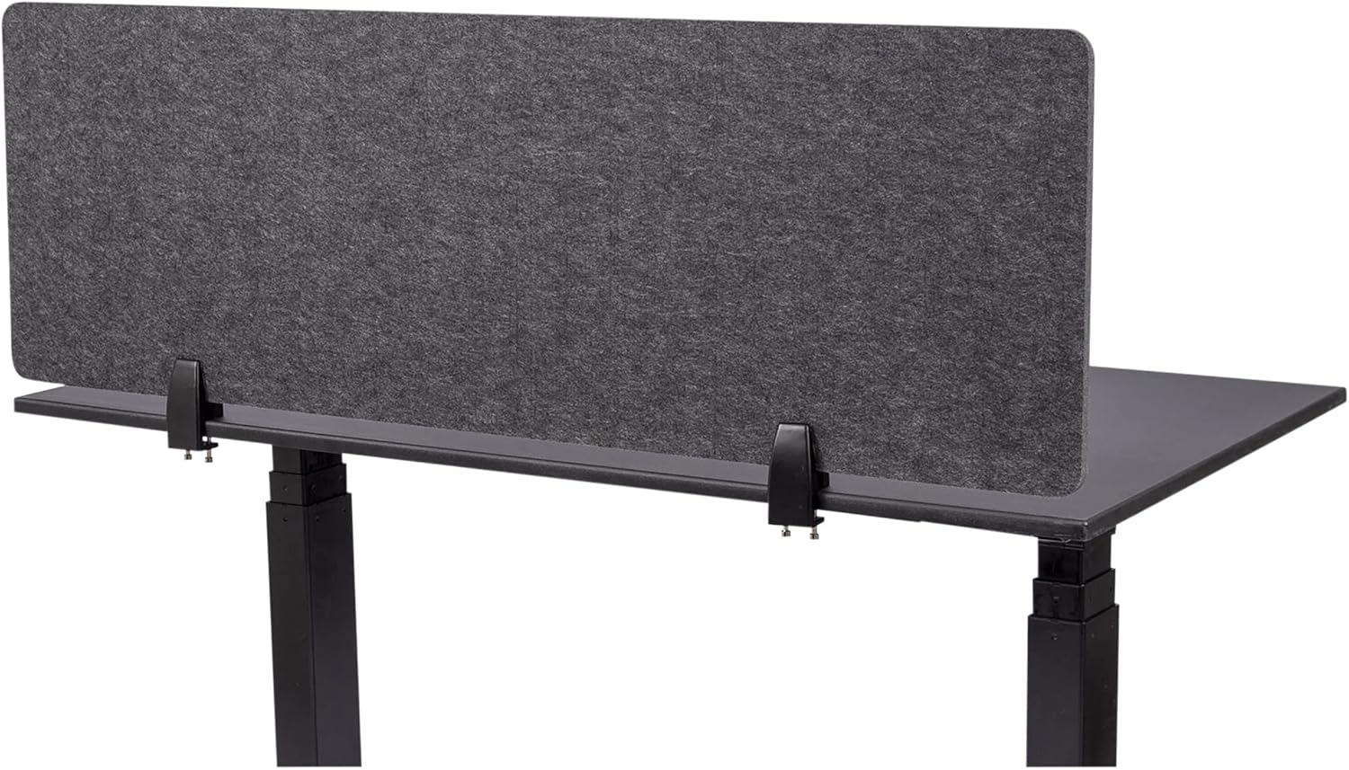 Stand Up Desk Store ReFocus Raw Clamp-On Acoustic Desk Divider Mounted Privacy Panel to Reduce Noise and Visual Distractions (Anthracite Gray, 23.6" x 16")
