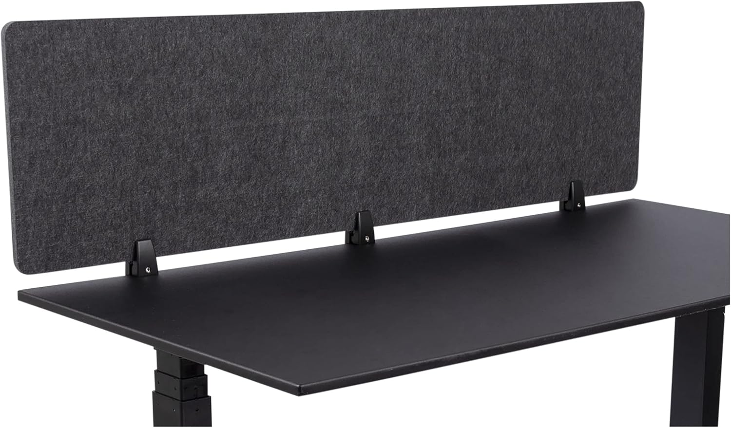 Stand Up Desk Store ReFocus Raw Clamp-On Acoustic Desk Divider Mounted Privacy Panel to Reduce Noise and Visual Distractions (Castle Gray, 47.25" x 16")