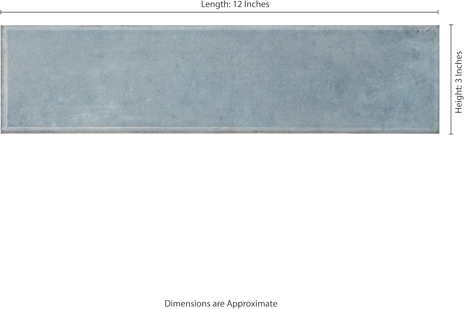 MSI Renzo Denim 3 Inch x 12 Inch Glossy Ceramic Subway Tile for Bathroom, Kitchen Backsplash, Accent Wall, and Shower