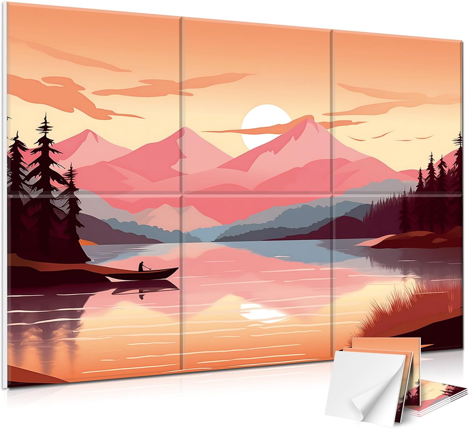 JBER Acoustical Wall Panels, 72×48 Inches Art Acoustic Panels, Decorative Acoustic Panels, Sound Absorbing Wall Art, Acoustic Wall Panels for Studio,Home & Living Room(Lake of the Sky)