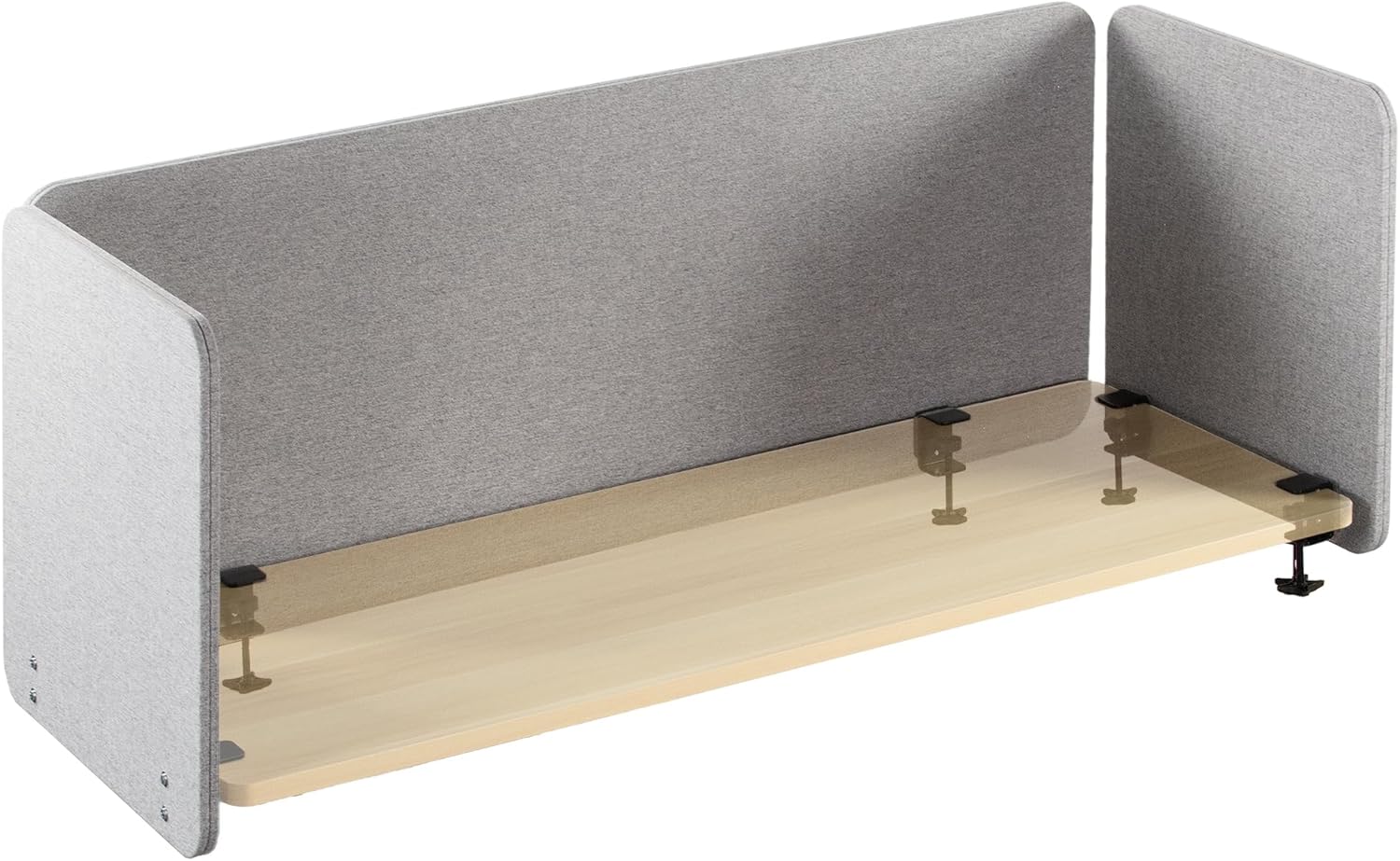 VIVO Clamp-on/Screw-on 60 x 24 inch Privacy Panel, Sound Absorbing Cubicle Desk Divider, Acoustic Partition, Dark Gray, PP-1-V060D