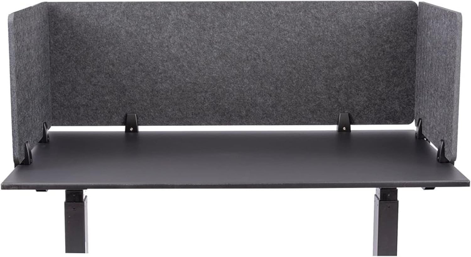 Stand Up Desk Store ReFocus Raw Clamp-On Acoustic Desk Divider Mounted Privacy Panel to Reduce Noise and Visual Distractions (Anthracite Gray, 47.25" x 16")