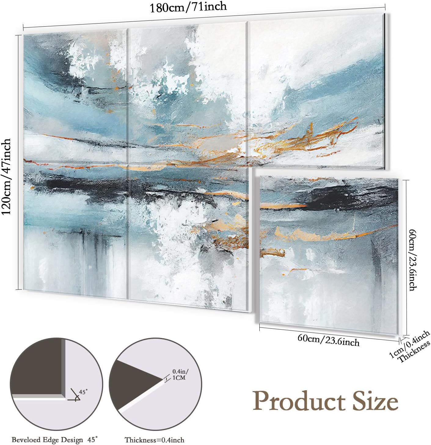 JBER Acoustical Wall Panels, 72×48 Inches Art Acoustic Panels, Decorative Acoustic Panels, Sound Absorbing Wall Art, Acoustic Wall Panels for Studio,Home & Living Room(Lake of the Sky)