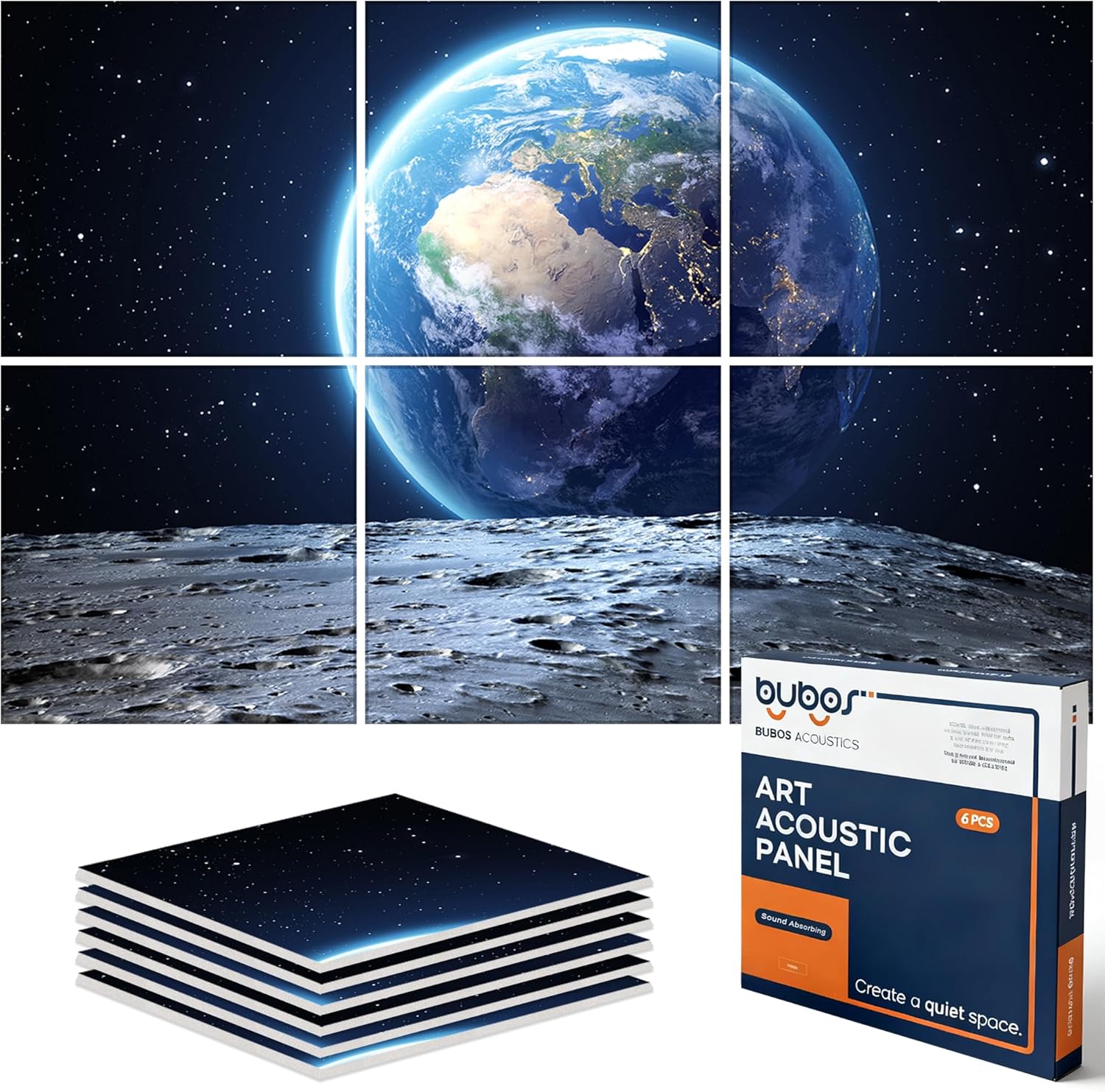 BUBOS 6 Pack Self-Adhesive Acoustic Wall Panels,70.8" x 47.2" Sound Panels Noise Reducing for Wall,Decorative Acoustic Panel Sound Absorbing,Sound Proofing Panel for Studio, Home,Office(Foggy Forest)