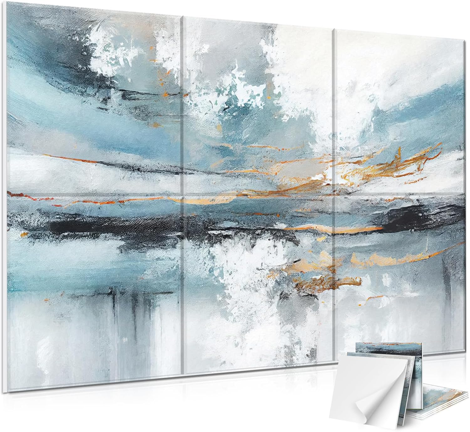 JBER Acoustical Wall Panels, 72×48 Inches Art Acoustic Panels, Decorative Acoustic Panels, Sound Absorbing Wall Art, Acoustic Wall Panels for Studio,Home & Living Room(Lake of the Sky)
