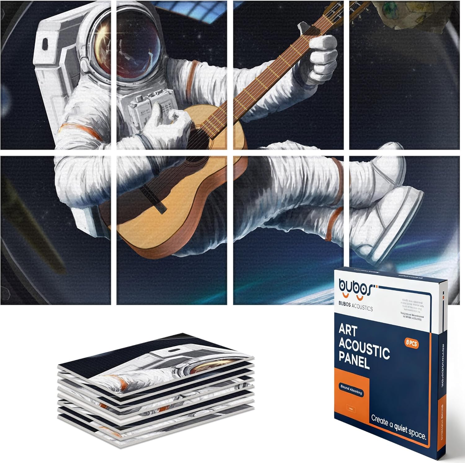 BUBOS 6 Pack Self-Adhesive Acoustic Wall Panels,70.8" x 47.2" Sound Panels Noise Reducing for Wall,Decorative Acoustic Panel Sound Absorbing,Sound Proofing Panel for Studio, Home,Office(Foggy Forest)