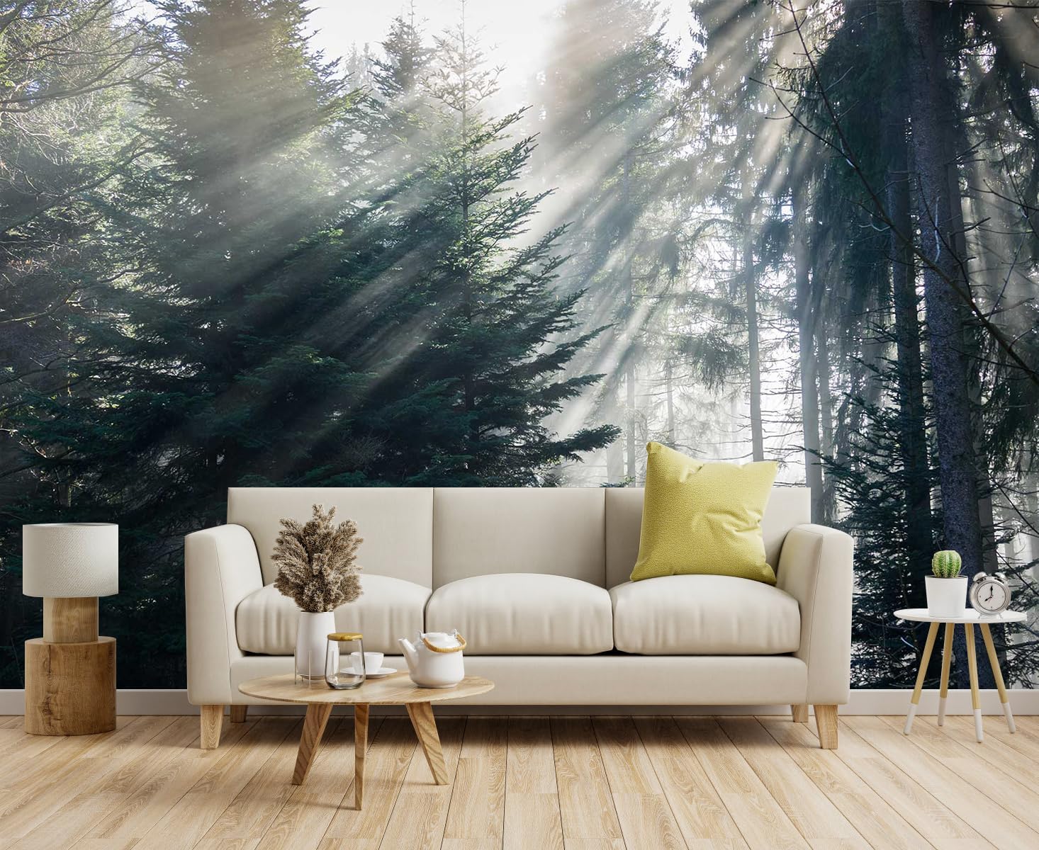 3D Wallpaper Illustration Beige Background Large White Abstract Gold Leaf Flower for Living Room Bedroom Backdrop Decoration（Non-self-Adhesive）