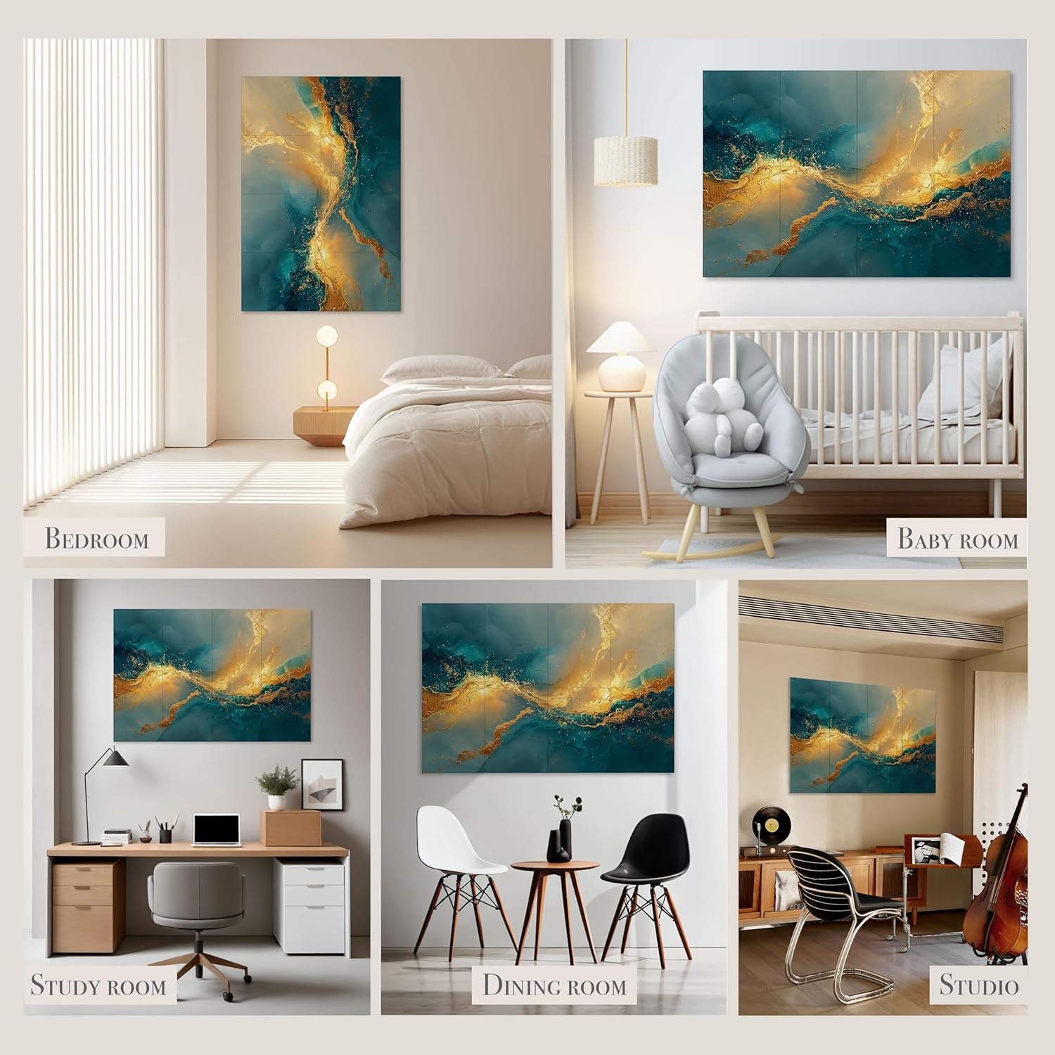 Acoustical Wall Panels, 48 X 32 Inches Art Acoustic Panels, Decorative Acoustic Panels, Acoustic Wall Panels, Sound Absorbing Wall Art, Oceanic Gleam