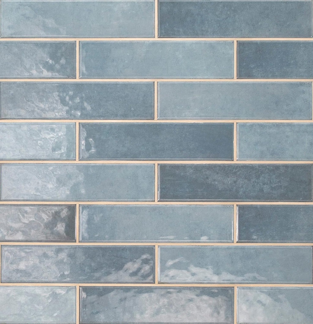 MSI Renzo Denim 3 Inch x 12 Inch Glossy Ceramic Subway Tile for Bathroom, Kitchen Backsplash, Accent Wall, and Shower