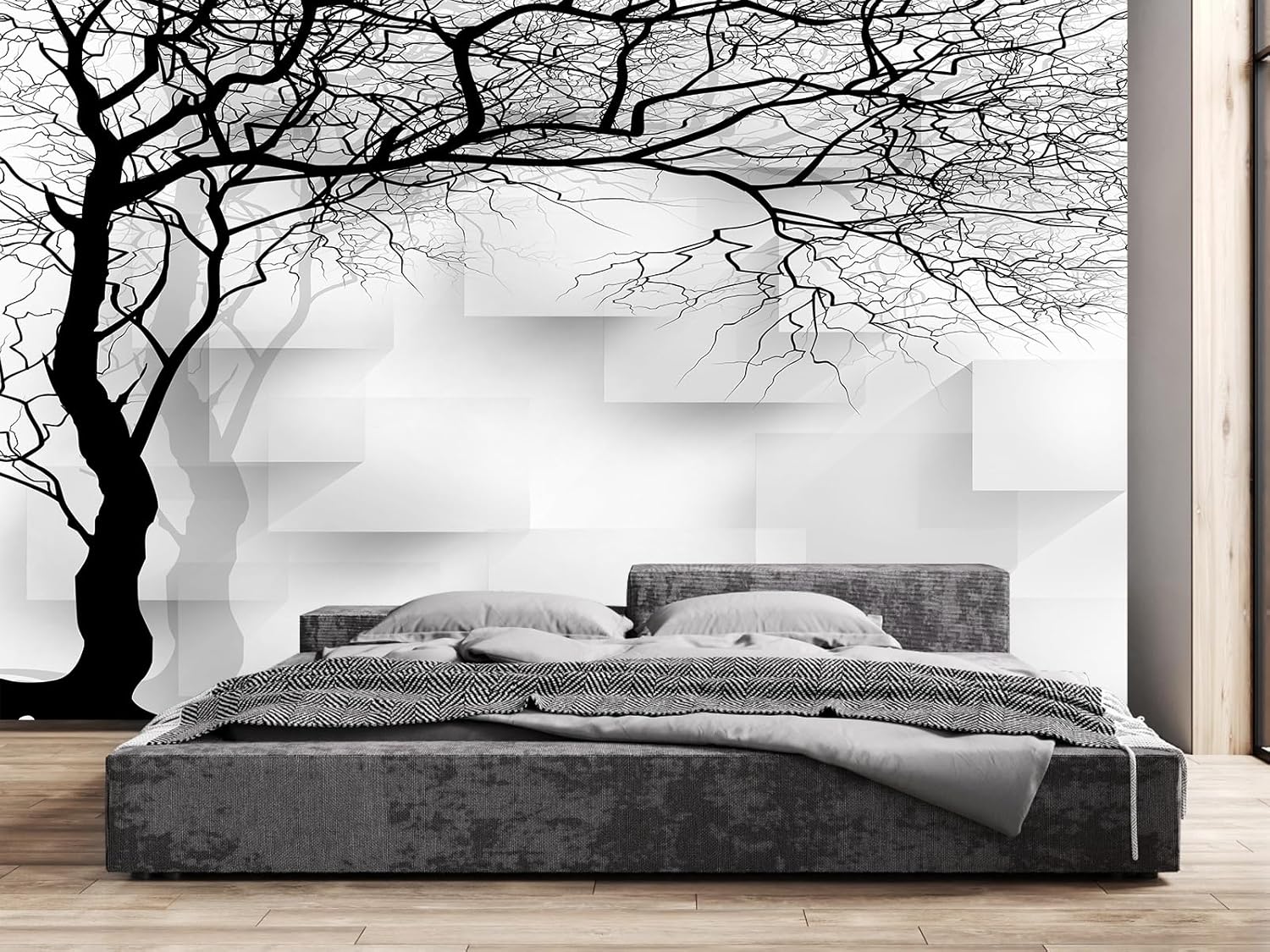 3D Relief Floral Wall Mural Wallpaper for Living Room Bedroom (Not Peel n' Stick)