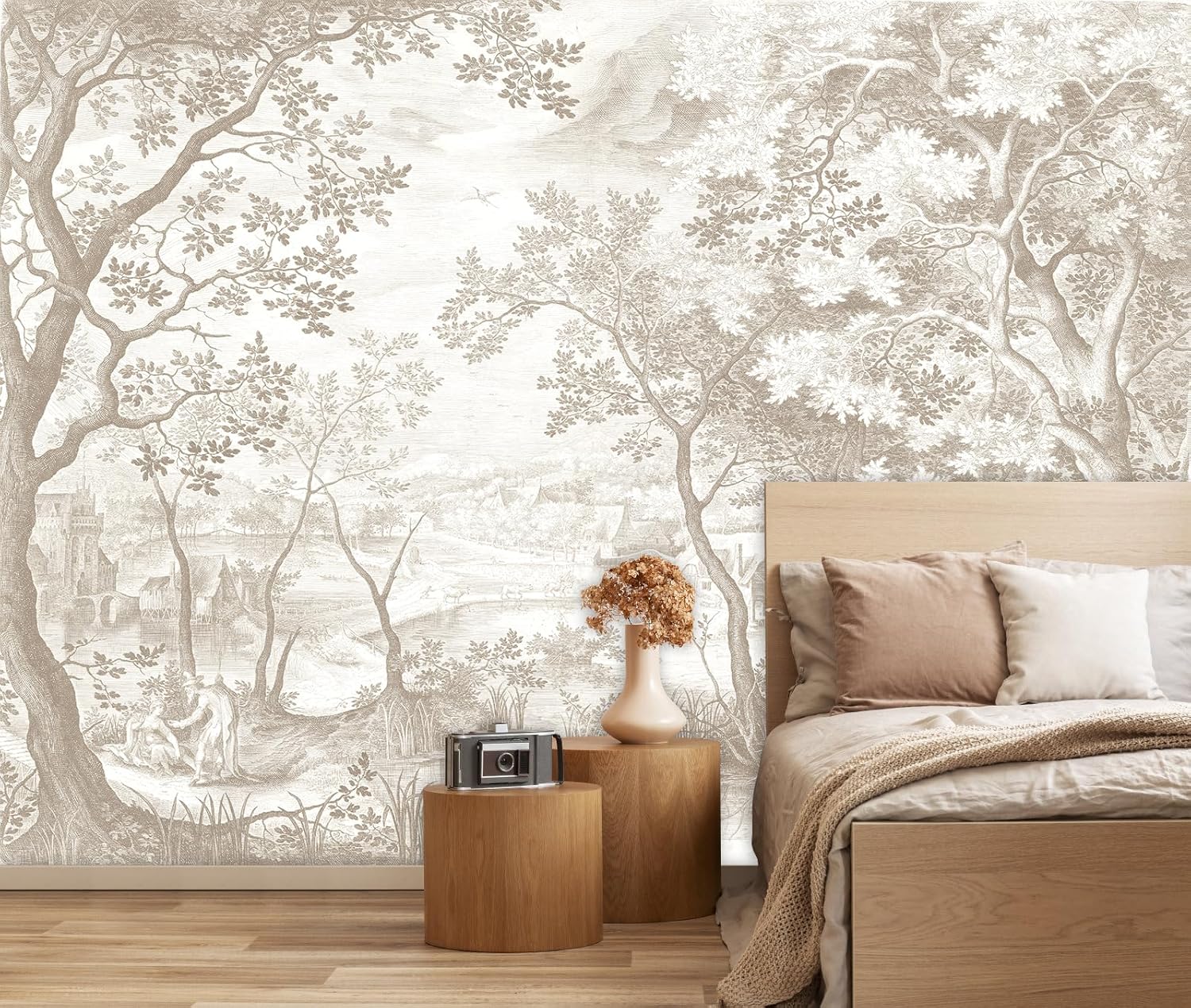 3D Relief Floral Wall Mural Wallpaper for Living Room Bedroom (Not Peel n' Stick)