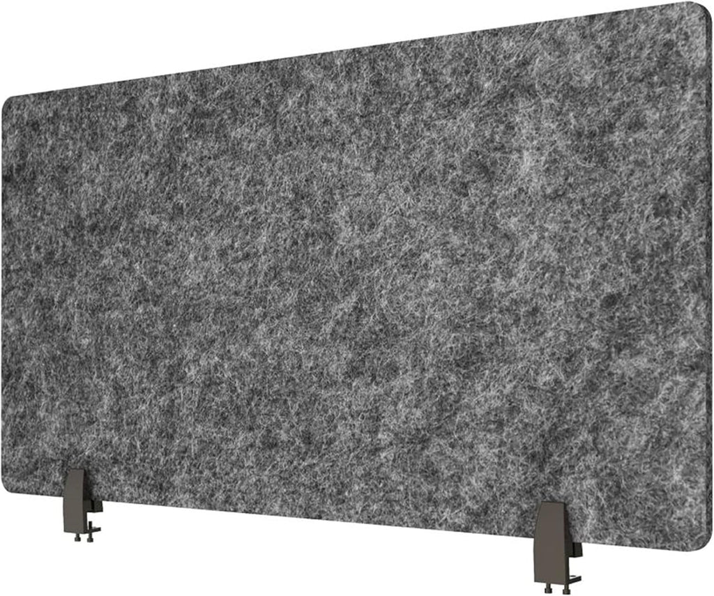 Stand Up Desk Store ReFocus Raw Clamp-On Acoustic Desk Divider Mounted Privacy Panel to Reduce Noise and Visual Distractions (Anthracite Gray, 47.25" x 16")