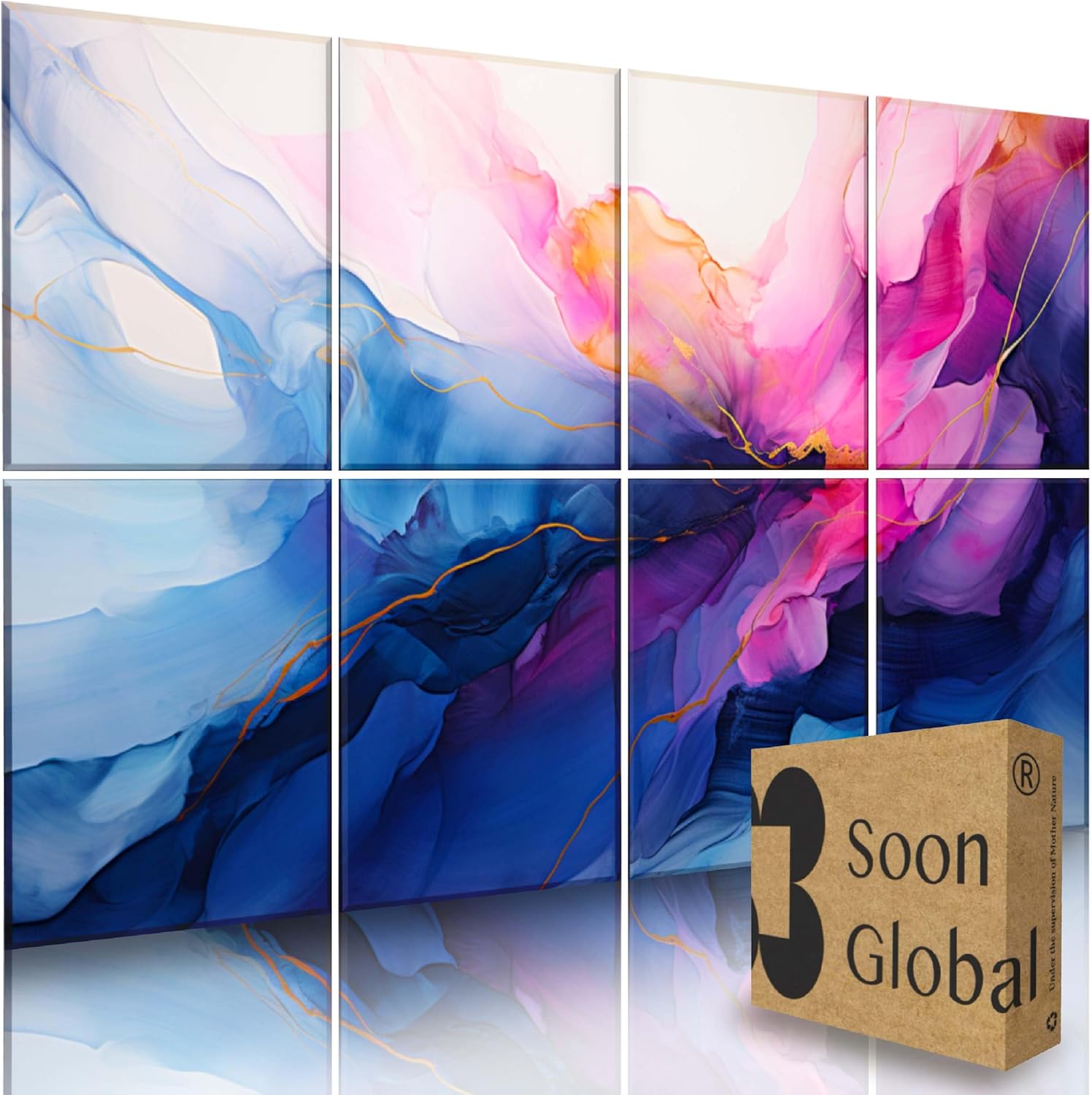 Acoustical Wall Panels, 6-Piece 23.62 X 23.62 Inches Art Acoustic Panels, Decorative Acoustic Panels, Acoustic Wall Panels, Sound Absorbing Wall Art, Arcadian Vortex