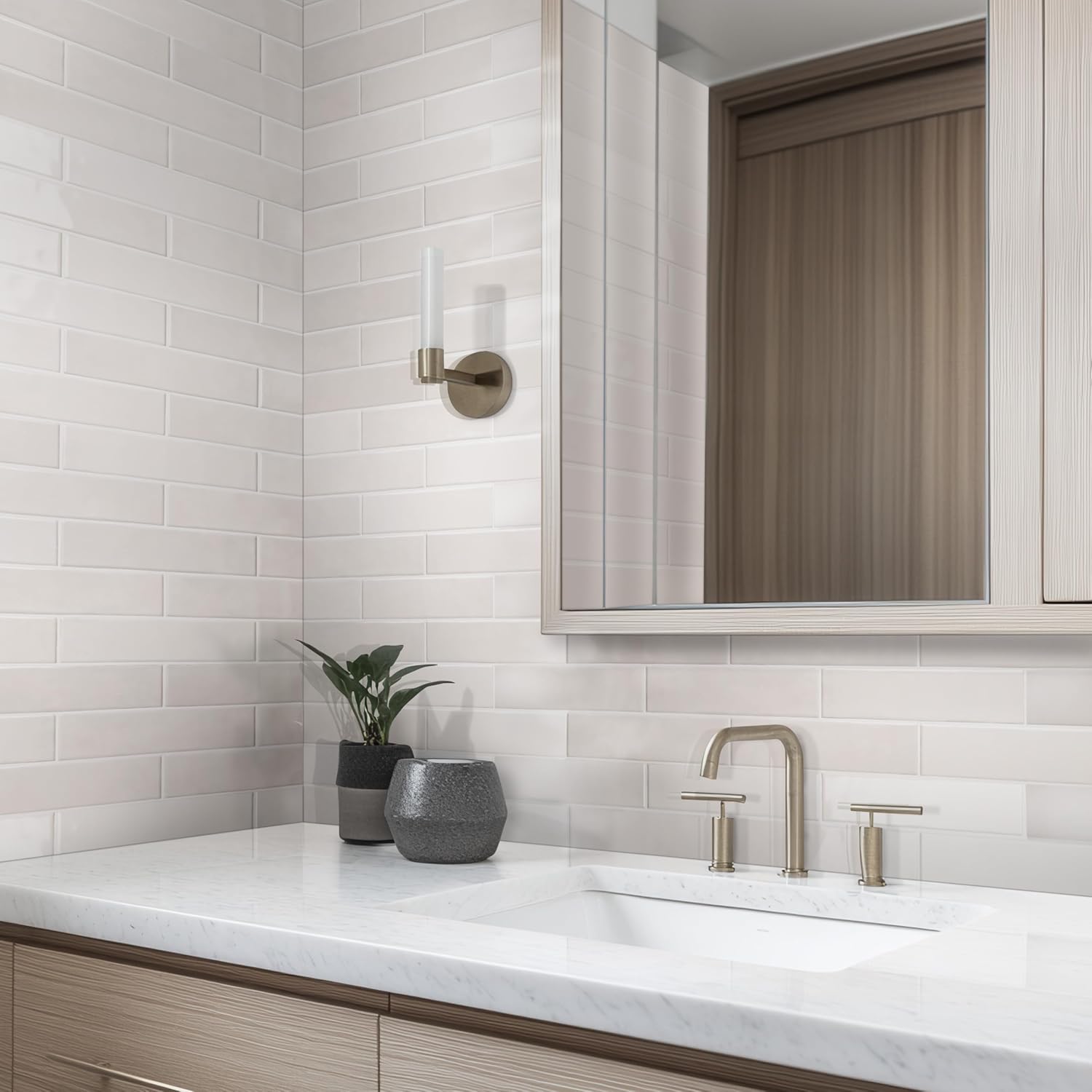 MSI Renzo Dove 3x12 in. Glossy Ceramic Subway Wall Tile – Bathroom, Kitchen Backsplash, Accent Wall, Shower Walls