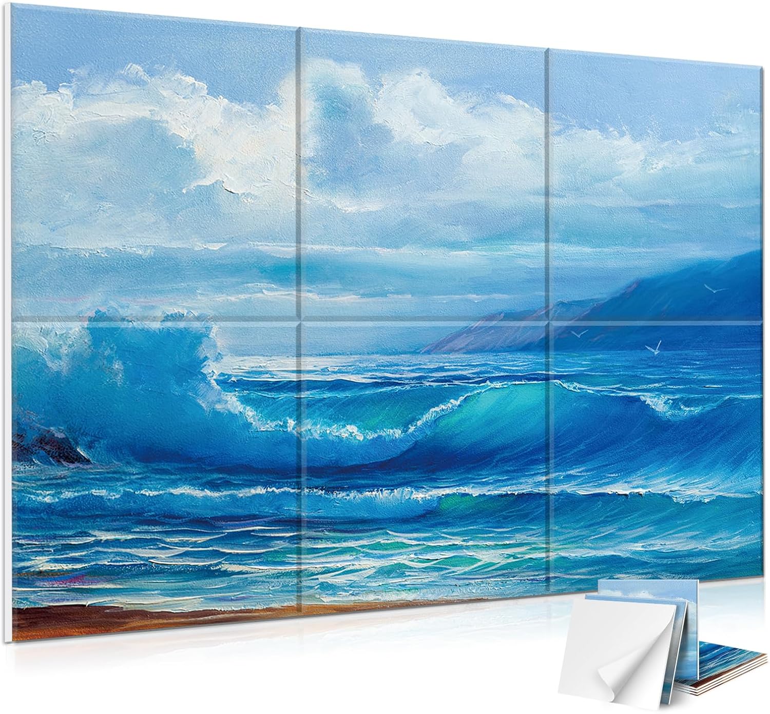 JBER Acoustical Wall Panels, 72×48 Inches Art Acoustic Panels, Decorative Acoustic Panels, Sound Absorbing Wall Art, Acoustic Wall Panels for Studio,Home & Living Room(Lake of the Sky)