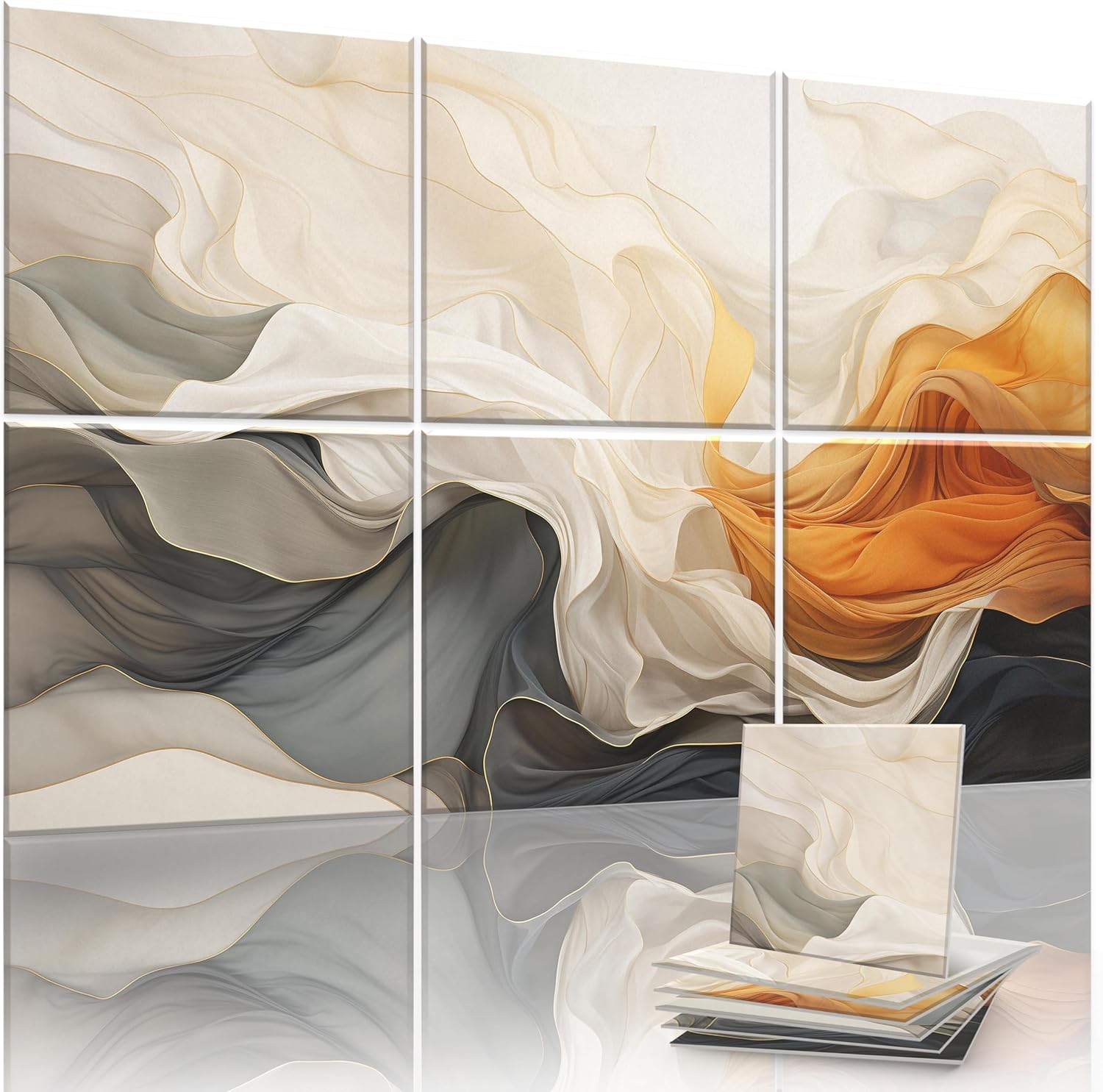 8-Pack Art Acoustic Wall Panels 48x32 Inches Acoustic Treatment Panels- Decorative Soundproof Wall Panels for Studios, Offices, Home, Included Nano Glue Stickers