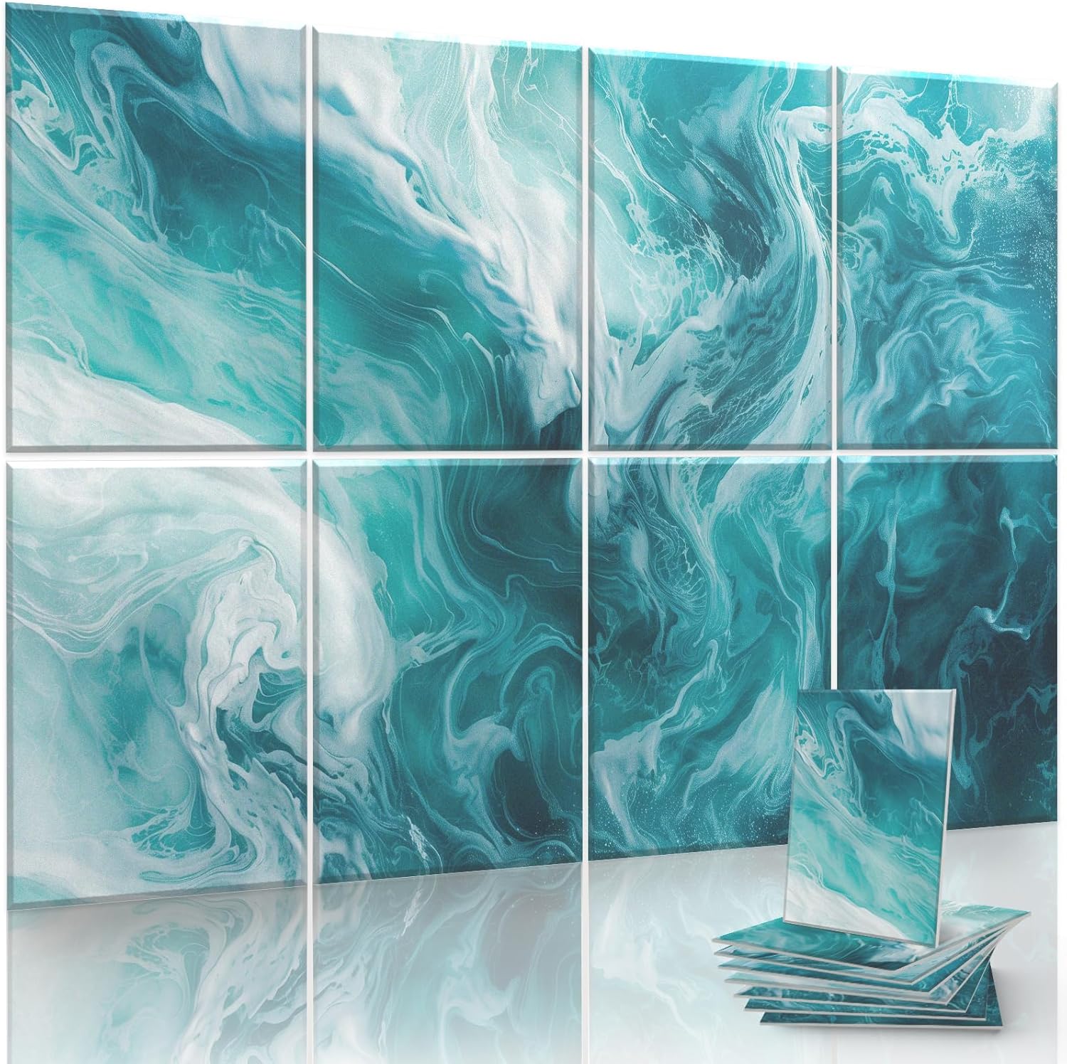 8-Pack Art Acoustic Wall Panels 48x32 Inches Acoustic Treatment Panels- Decorative Soundproof Wall Panels for Studios, Offices, Home, Included Nano Glue Stickers