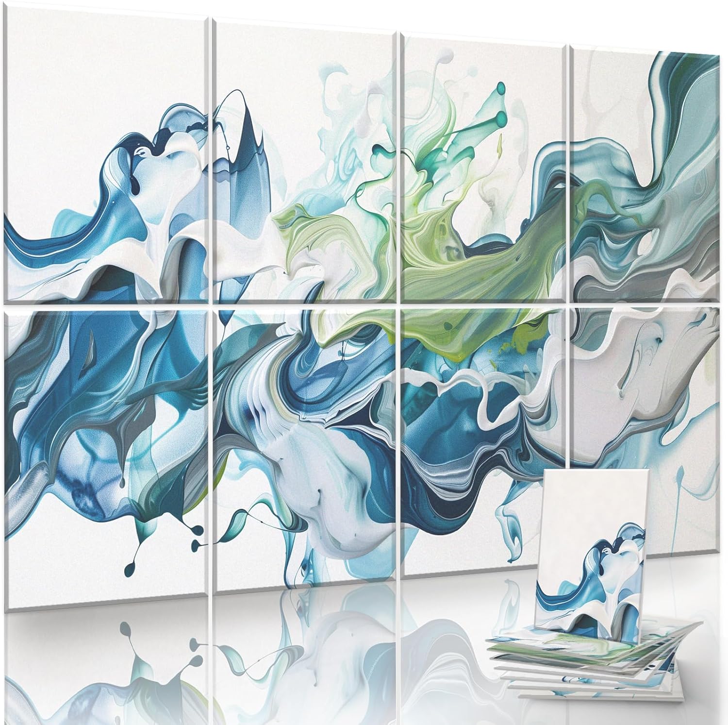 8-Pack Art Acoustic Panels Sound Absorbing Panels, 48x32 Inch Decorative Acoustic Panels, Sound Absorbing Wall Art with Nano Glue for Recording and Home Studio, Office,Conference