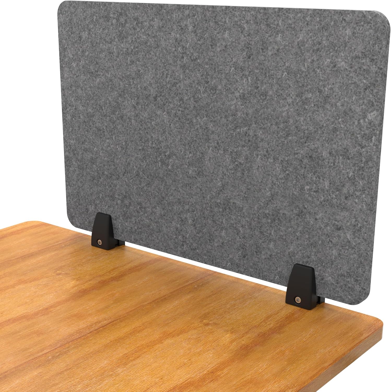 Stand Up Desk Store ReFocus Raw Clamp-On Acoustic Desk Divider Mounted Privacy Panel to Reduce Noise and Visual Distractions (Castle Gray, 47.25" x 16")