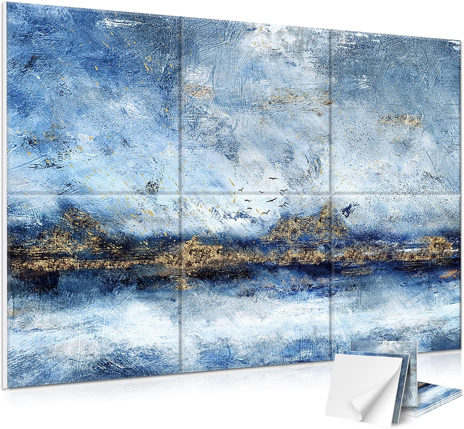 JBER Acoustical Wall Panels, 72×48 Inches Art Acoustic Panels, Decorative Acoustic Panels, Sound Absorbing Wall Art, Acoustic Wall Panels for Studio,Home & Living Room(Lake of the Sky)