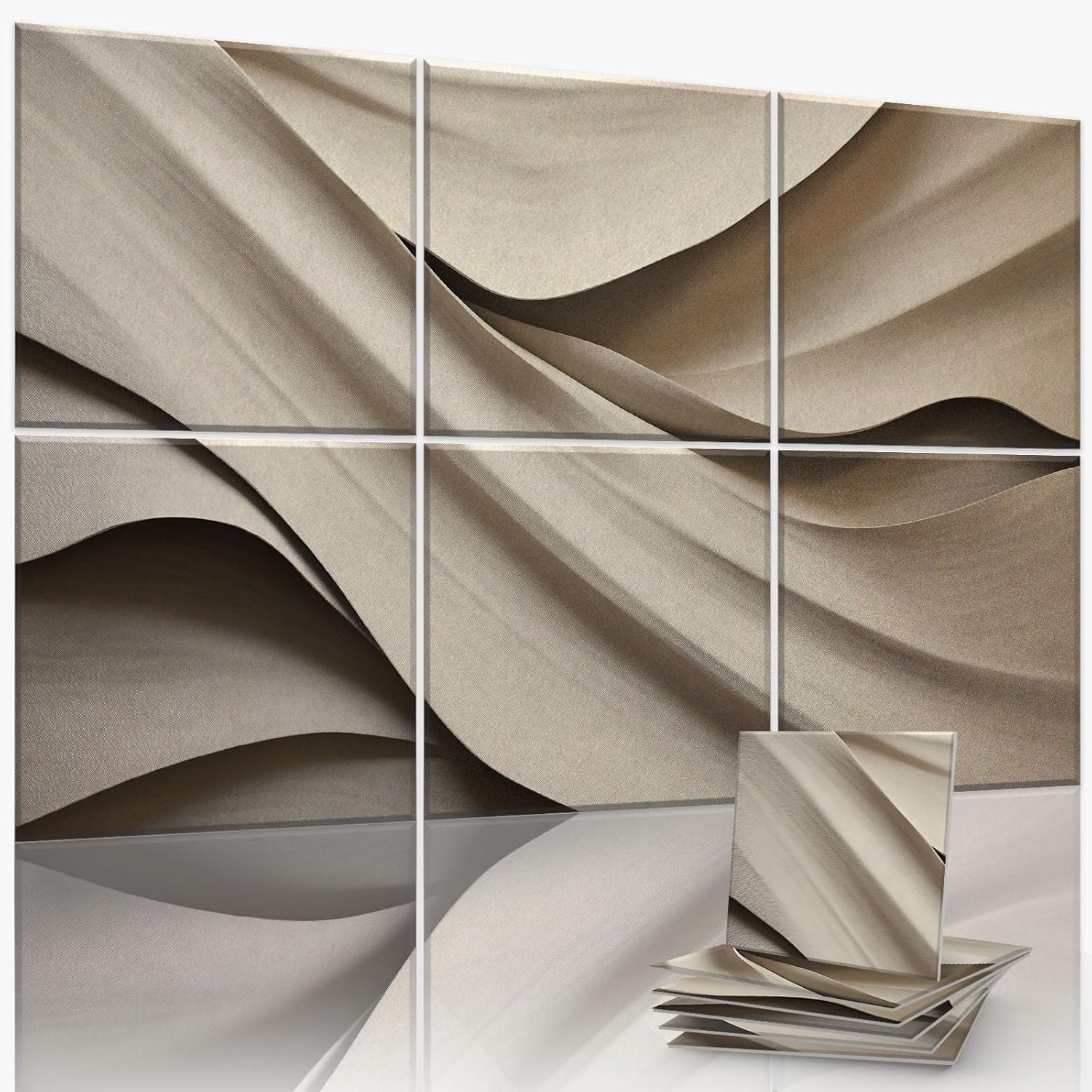 8-Pack Art Acoustic Wall Panels 48x32 Inches Acoustic Treatment Panels- Decorative Soundproof Wall Panels for Studios, Offices, Home, Included Nano Glue Stickers