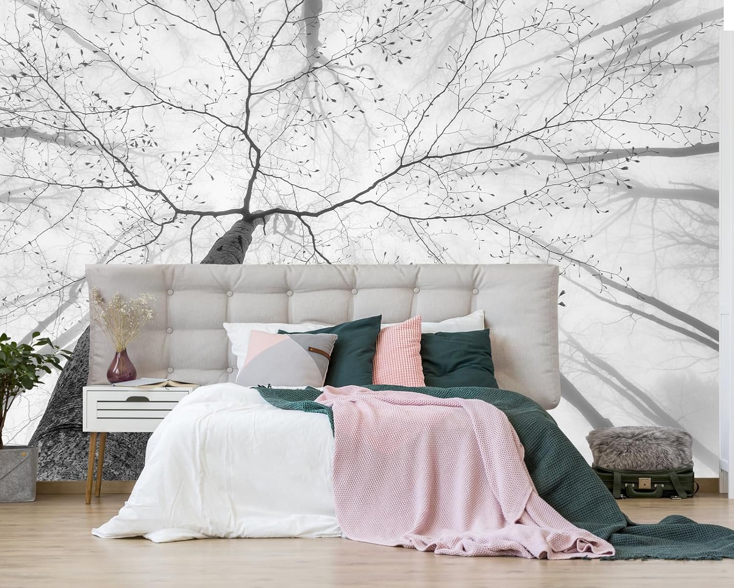 3D Relief Floral Wall Mural Wallpaper for Living Room Bedroom (Not Peel n' Stick)