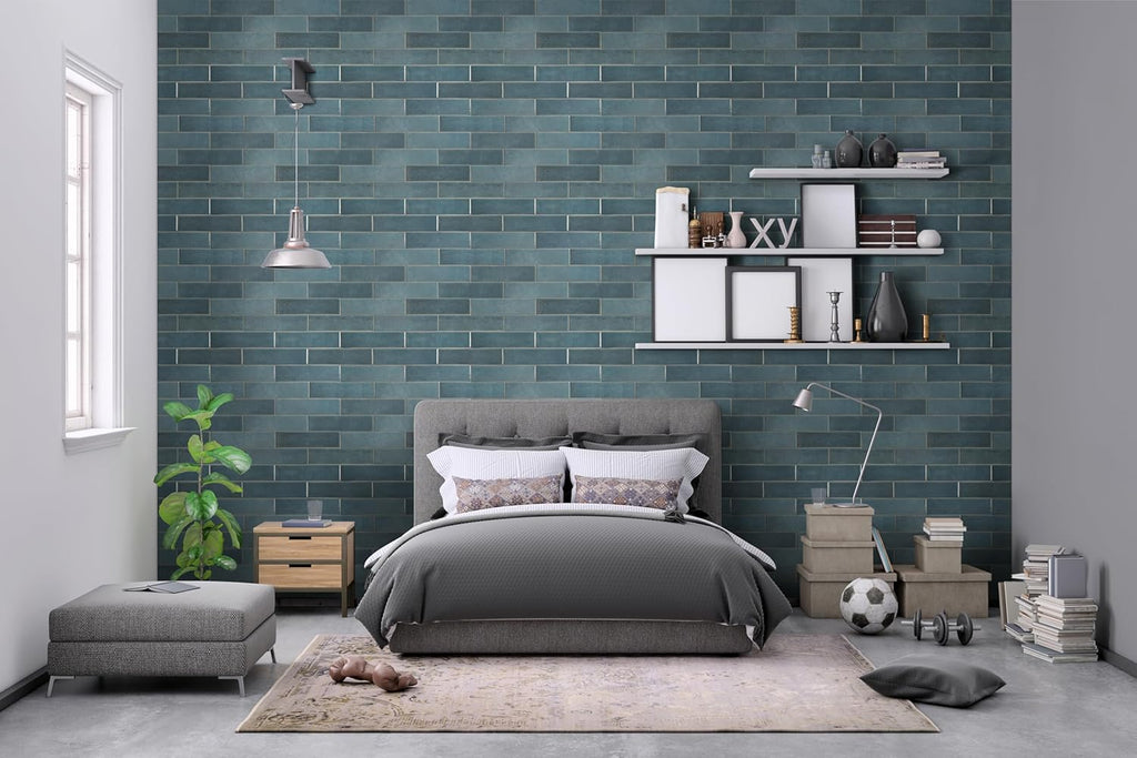 MSI Renzo Denim 3 Inch x 12 Inch Glossy Ceramic Subway Tile for Bathroom, Kitchen Backsplash, Accent Wall, and Shower