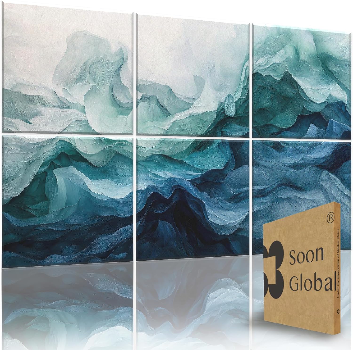 Acoustical Wall Panels, 48 X 32 Inches Art Acoustic Panels, Decorative Acoustic Panels, Acoustic Wall Panels, Sound Absorbing Wall Art, Oceanic Gleam