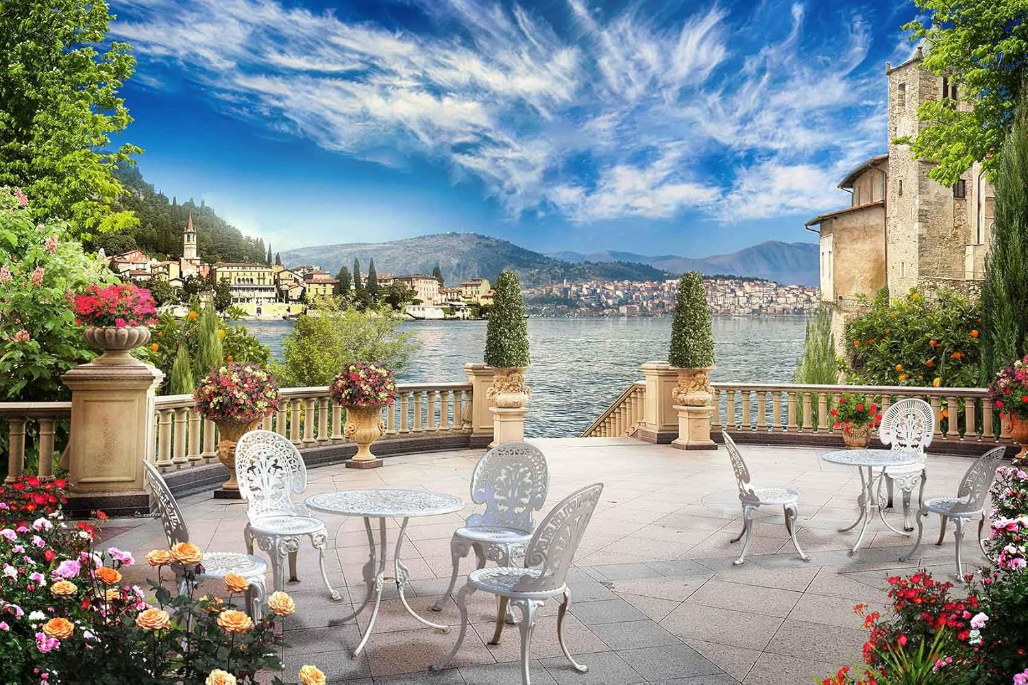 3D Wallpaper Illustration Beige Background Large White Abstract Gold Leaf Flower for Living Room Bedroom Backdrop Decoration（Non-self-Adhesive）