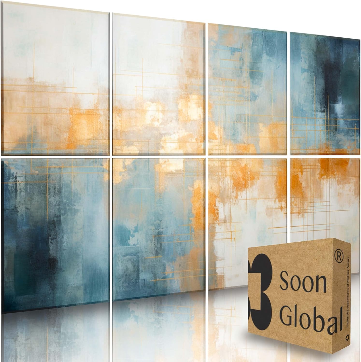 Acoustical Wall Panels, 48 X 32 Inches Art Acoustic Panels, Decorative Acoustic Panels, Acoustic Wall Panels, Sound Absorbing Wall Art, Oceanic Gleam
